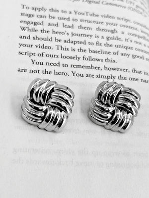 Chunky Silver Statement Earrings - Bojoya Jewellery