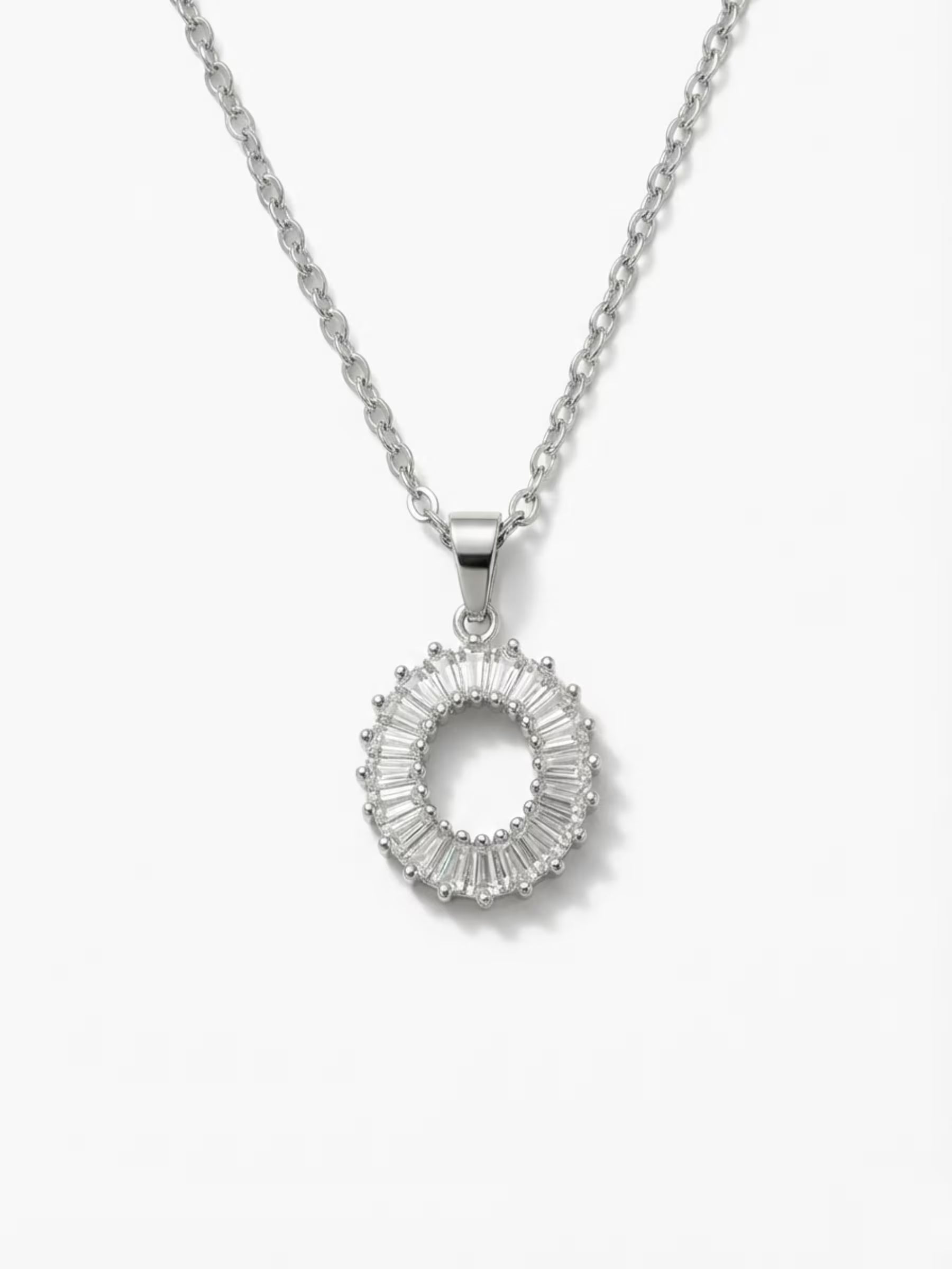 Oval Silver Chain Pendant
