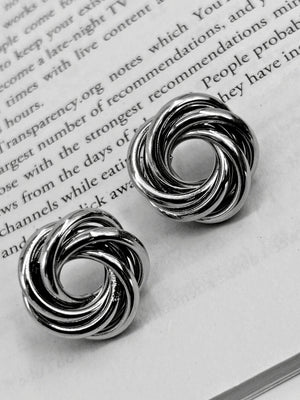 Silver Knot Stud Earrings - Bojoya Jewellery