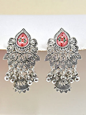 Oxidized Drop Jhumkas - Bojoya Jewellery