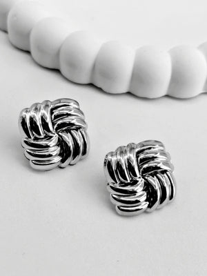 Chunky Silver Statement Earrings - Bojoya Jewellery