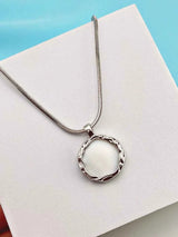 White Stone Unisex Chain pendant