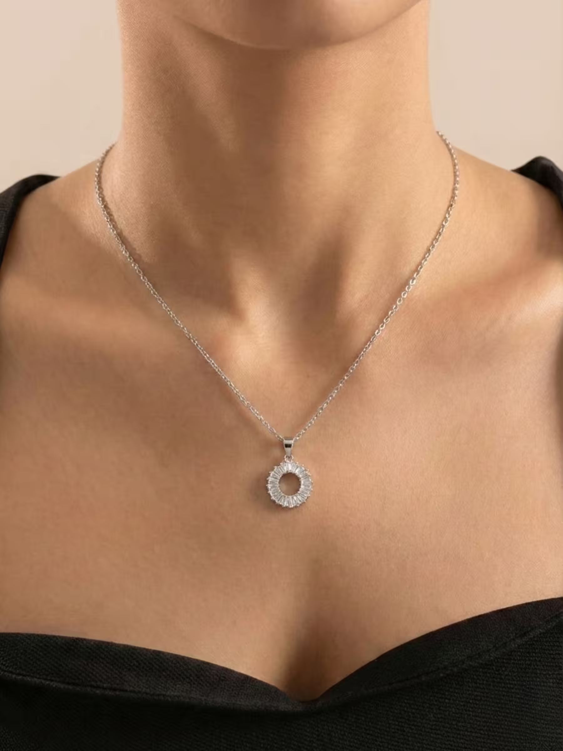 Oval Silver Chain Pendant