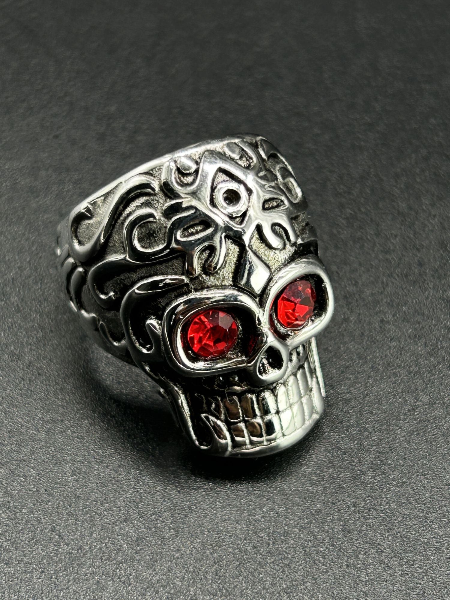 Gemstone Skull Ring Anti Tarnish