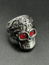 Gemstone Skull Ring Anti Tarnish