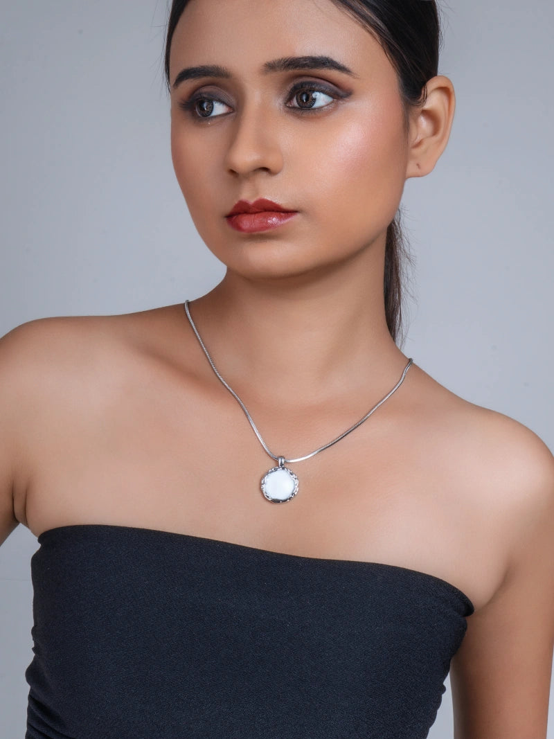 White Stone Unisex Chain pendant - Bojoya Jewellery
