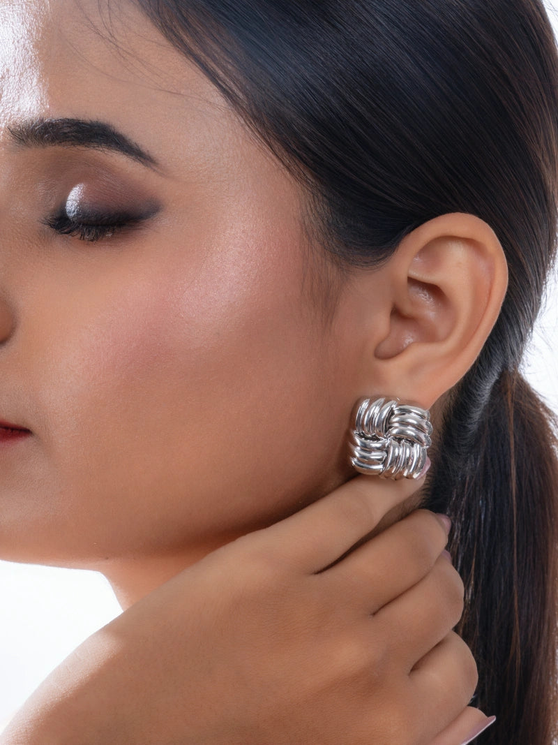 Chunky Silver Statement Earrings