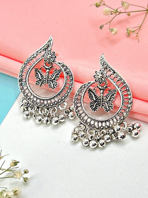 Butterfly Chandbali oxidised Earrings - Bojoya Jewellery