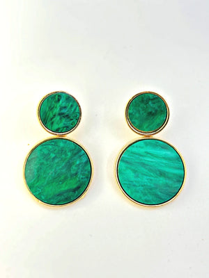 Golden Hanging Elegant Earrings - Green - Bojoya Jewellery