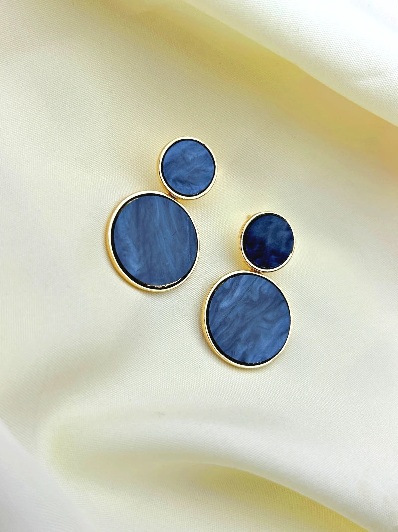 Golden Hanging Elegant Earrings - Black - Bojoya Jewellery