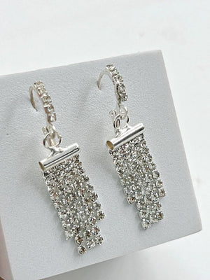 Cz Stone Hoop Dangler Earrings - Bojoya Jewellery