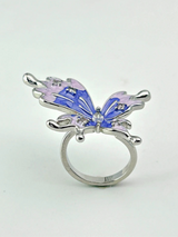 Butterfly Statement Ring Adjustable Lavender - Bojoya Jewellery