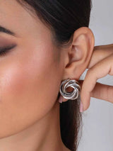 Silver Knot Stud Earrings