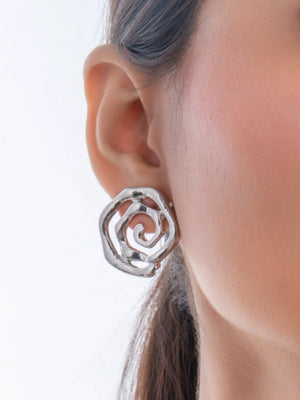 Chunky Silver Statement Earrings - Bojoya Jewellery