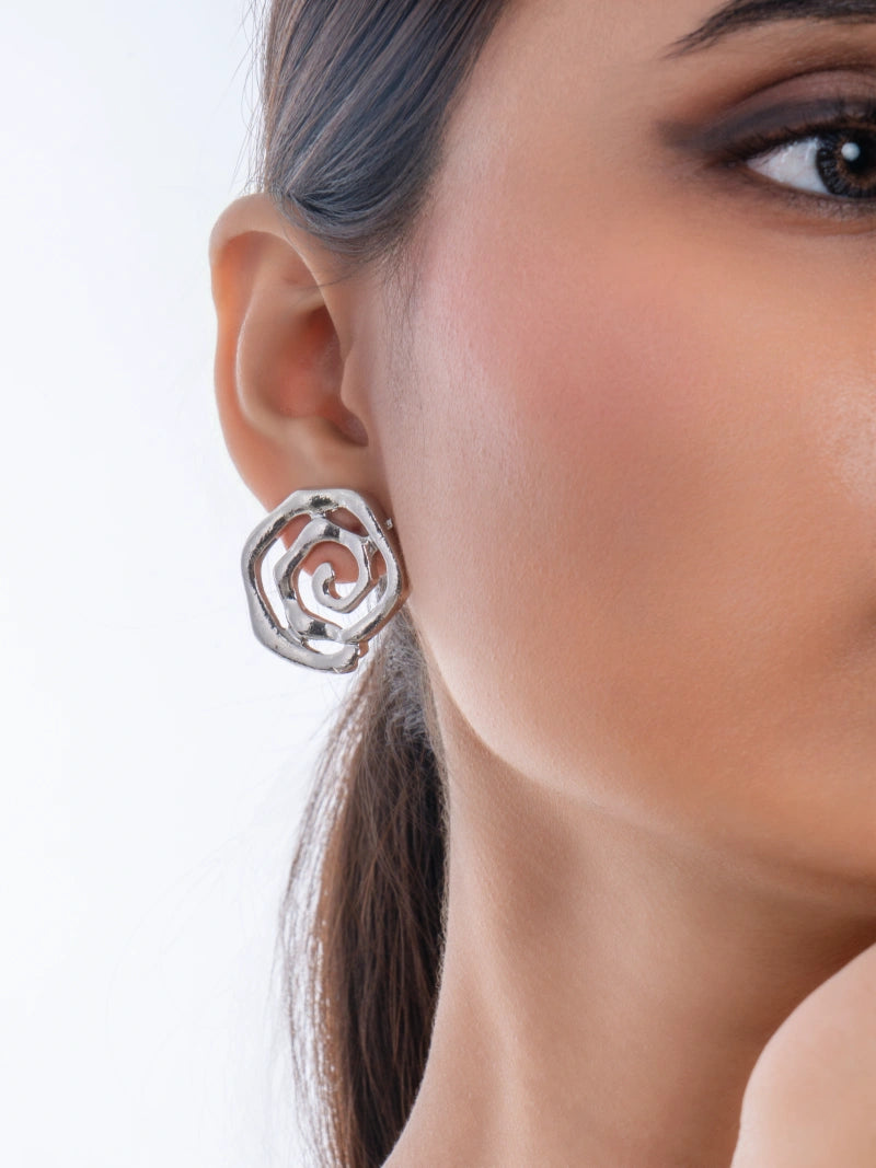 Chunky Silver Statement Earrings