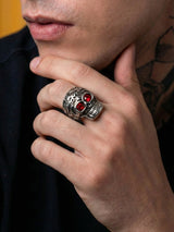 Gemstone Skull Ring Anti Tarnish
